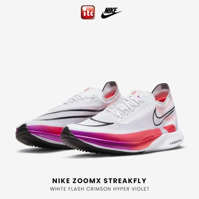 Promo Nike Original ZoomX StreakFly White Flash Crimson Hyper Violet COD