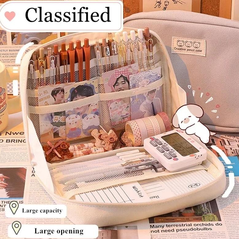 

TEMPAT PENSIL KOREA MULTI SEKAT UKURAN JUMBO