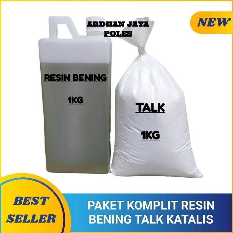 

Paket Lengkap Resin Bening Katalis Talk Powder Penambal Nat Marmer
