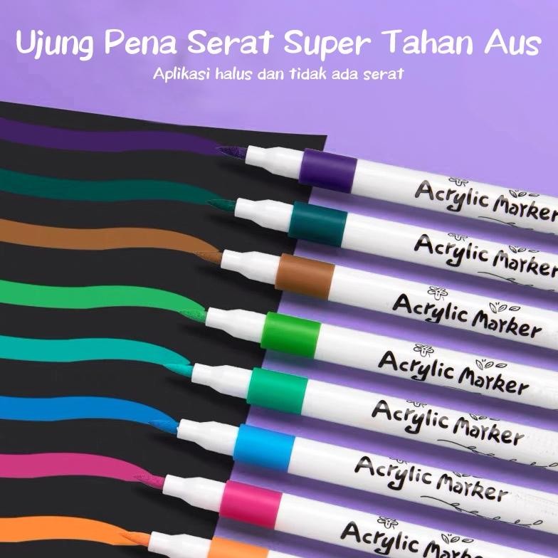 

[READY] Aimilo Spidol Acrylic Marker Spidol Warna Warni 1 Set DIY Painting Akrilik Marker 48/60/80 Warna