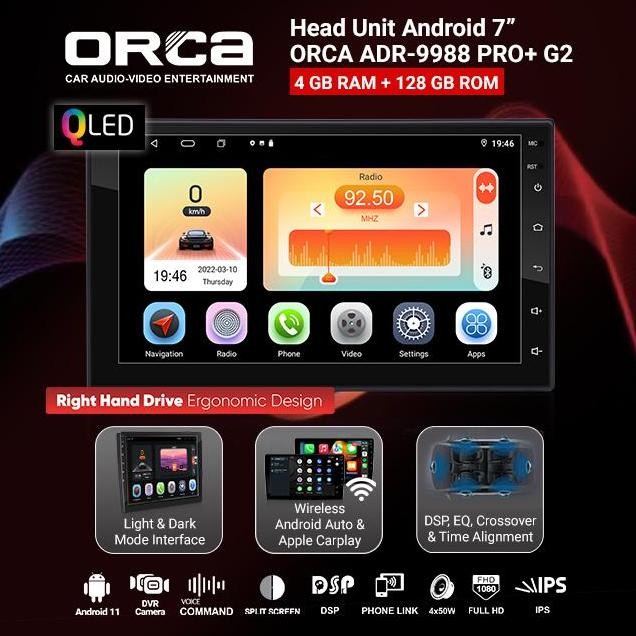 Head Unit Android Auto Calay 7 inch ORCA ADR-9988 PRO+ Plus