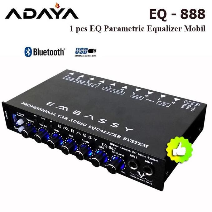 Equalizer Pre-Amp Audio Mobil Karaoke Embassy EQ - 888 Bluetooth USB