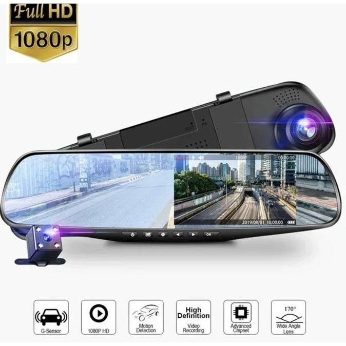 Kamera Mobil Kaca Spion 2 Kamera - Dvr Mobil Kaca Spion KMS02