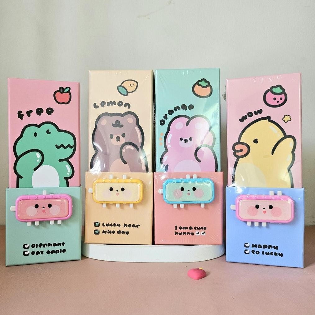 (passcode) wow kotak tepak tempat pensil alat tulis pencil stationary case dengan kunci pin pasword 