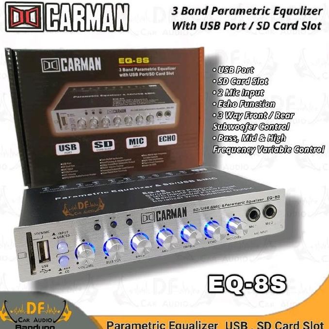 Parametrik Equalizer Carman EQ8S With USB Port / Preamp Karaoke / Alat Karaoke Mobil