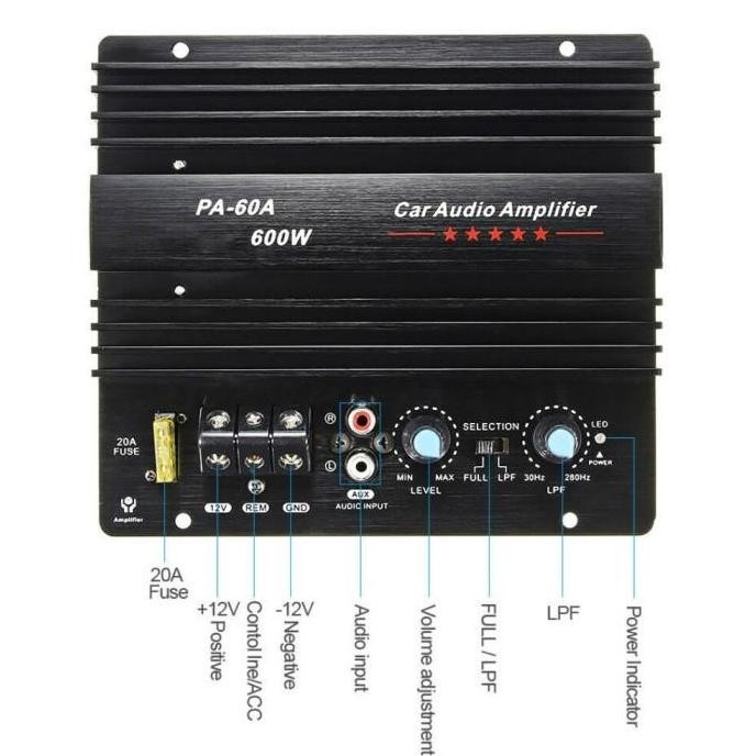 Subwoofer Mono Bass 600W PA-60A Car Audio Amplifier Board