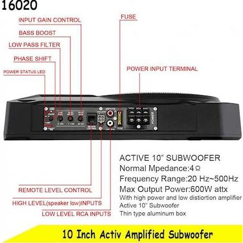HH QUALITY Subwoofer Aktif Kolong 10 Inch Subkolong Basstube B
