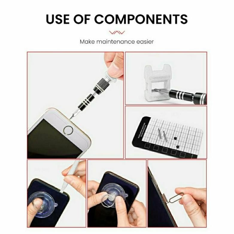 Obeng HP full set 115 in 1 multifungsi , obeng set 115 in 1  full set obeng service hp