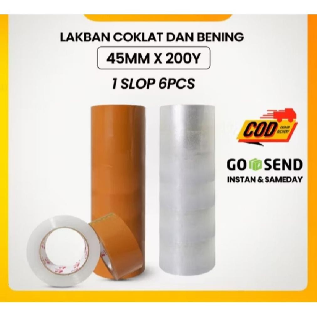 

Lakban 1Slop Isi 6Pcs 170Yard Bening Coklat