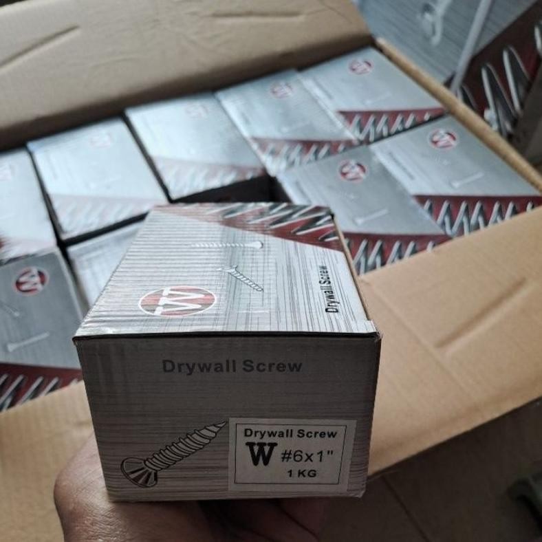 1kg sekrup drywall merk W, sekrup gypsum, sekrup hitam