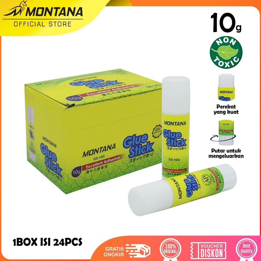 

MONTANA Glue Stick Lem Batang 10g Excellent Adhesive Perekat Serbaguna GS-10 /BOX
