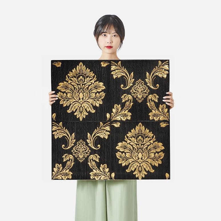 Promo Paus Biru - Wallpaper Dinding 3D Foam Motif Batik Bunga Wallfoam 3D Tebal 5Mm Mt5 Sale