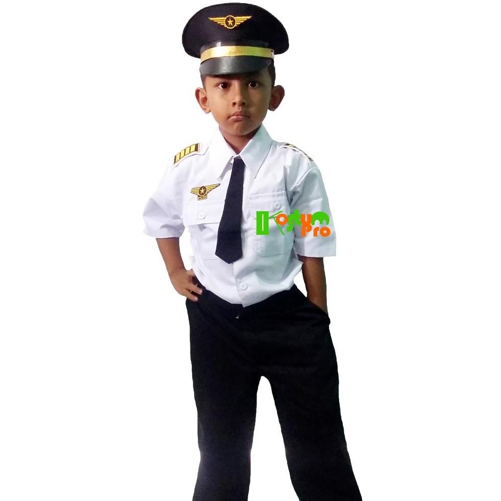 TERMURAH KOSTUM PILOT UK 3 (3-4 TAHUN) BAJU PROFESI KARNAVAL KEREN