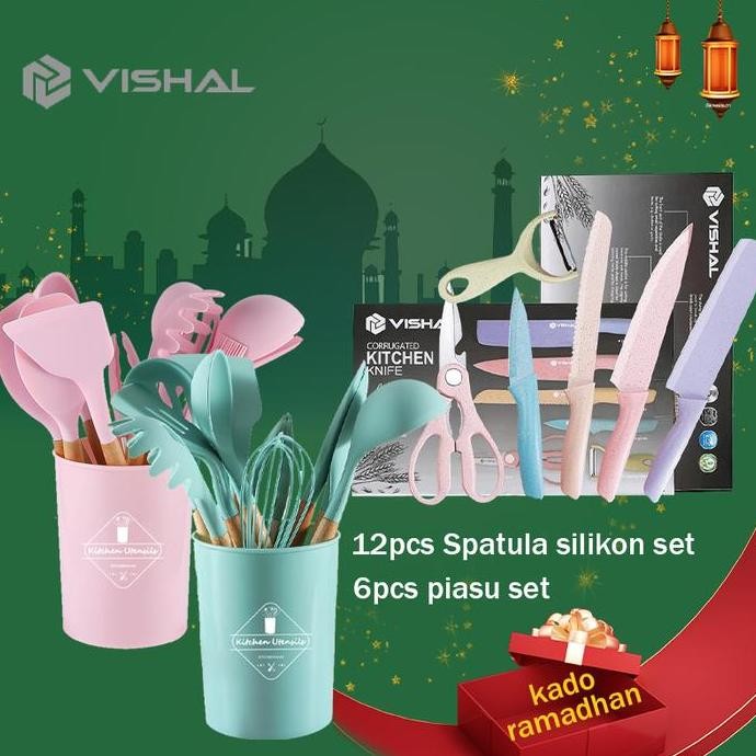Ready Vishal (Cod) 2In1 Set Spatula Silikon +Pisau Set