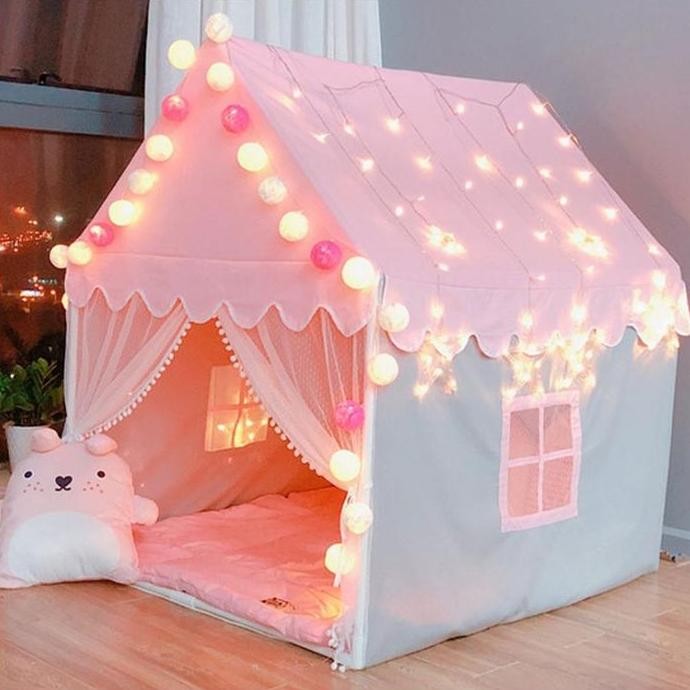 Tenda Bermain anak / Rumah Istana Anak free lampu LED(selama stok ada)