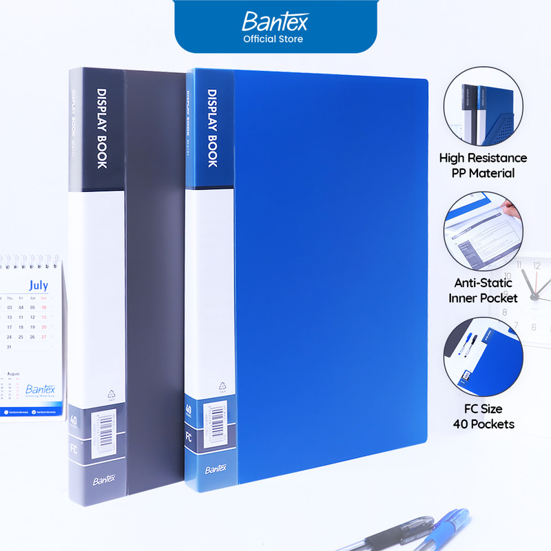 

Bantex Display Book / Clear Holder Folio Bahan PP Isi 40 Pocket Anti-Static BF4101