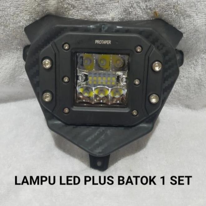 Reflektor Fiber Led - Lampu Depan Led + Cover Carbon - Crf 150L Klx Ready