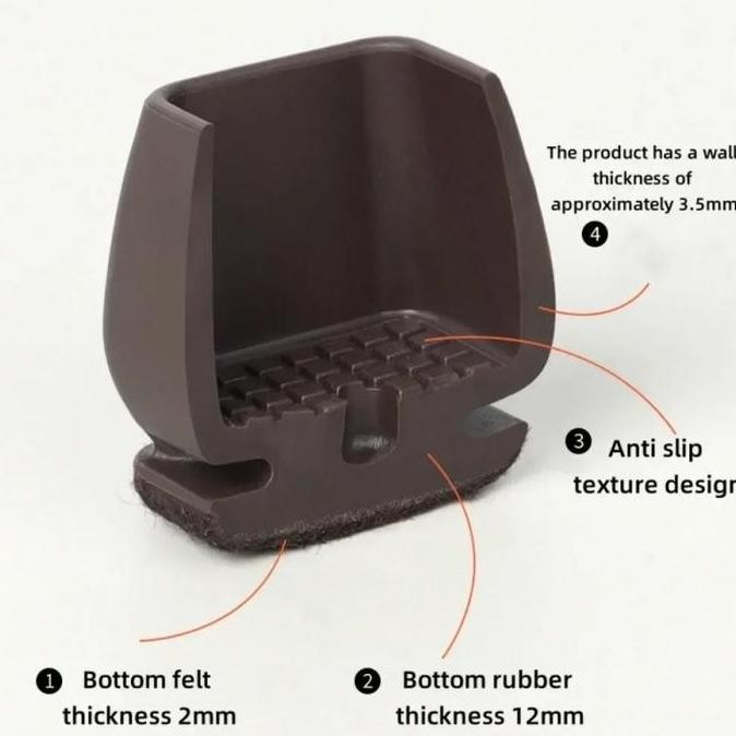 8Pcs Alas Kaki Meja Anti Slip Alas Kaki Kursi Karet Penutup Kaki Kursi Cover Kaki Kursi Sarung Kaki 