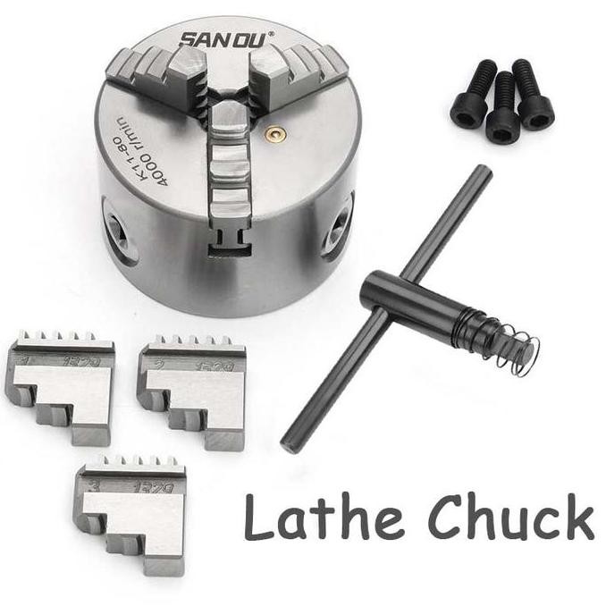 1Set Chuck Mesin Bubut Chuk Bubut Chuck Bubut Cekam Mesin Bubut Cuk Bubut  3 Jaw | Claw Bubut Cekam 