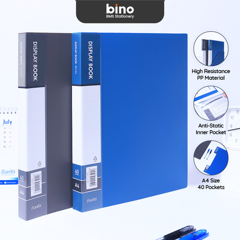 

[BMS Surabaya] Bantex Display Book / Clear Holder A4 40 Pocket PP Anti-Static Warna Klasik BF4104