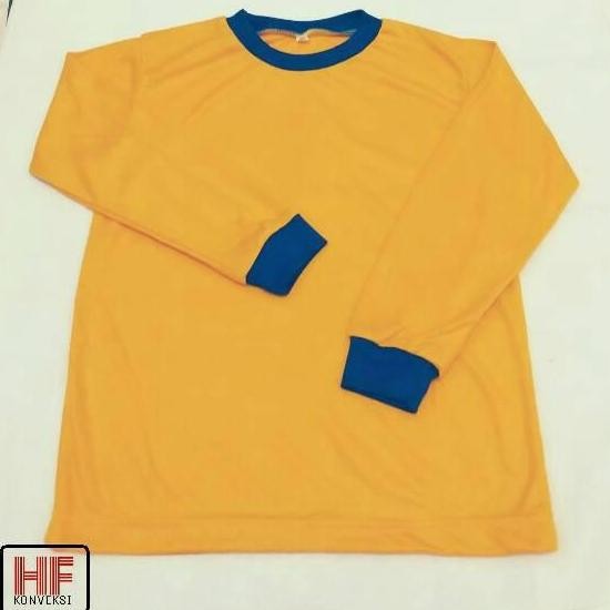 baju olahraga tk/Seragam OlahRaga Tk Panjang Kuning Biru polos Murah