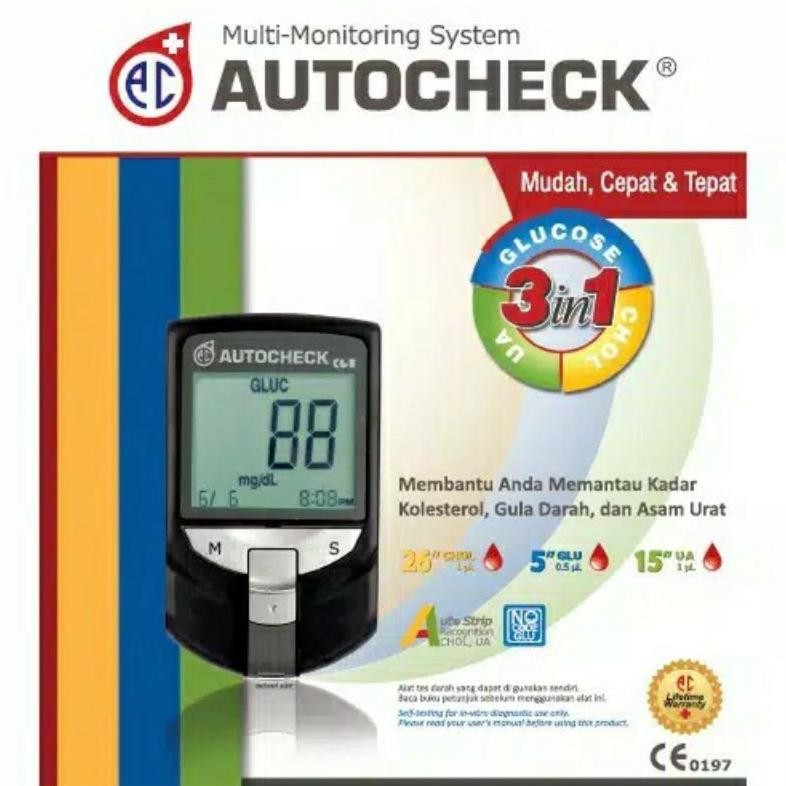 Autocheck GCU 3in1 - Alat Tes Gula Darah Kolestrol Asam Urat Autocheck MURAH