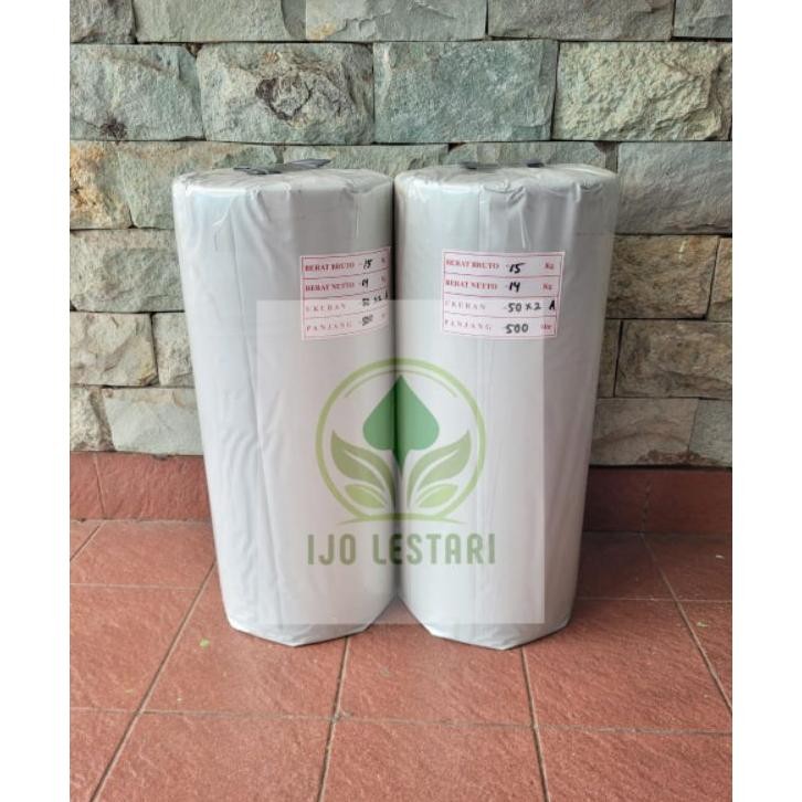 Plastik Mulsa Hitam Perak Lebar Lebar 100Cm 1M Panjang Meter 1 Roll