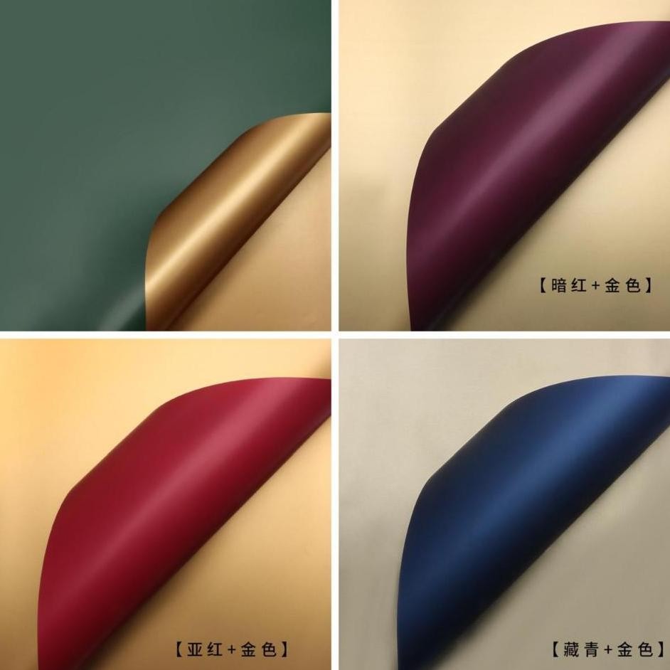 

10 Lembar Kertas Bunga Gold 2 Sisi Flower Wrapping R 2 Sided W03