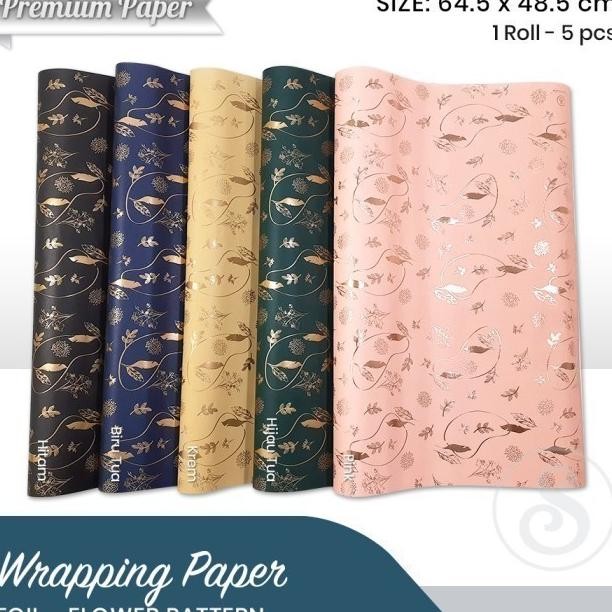 

Kertas Kado Foil Bunga 5Lembar