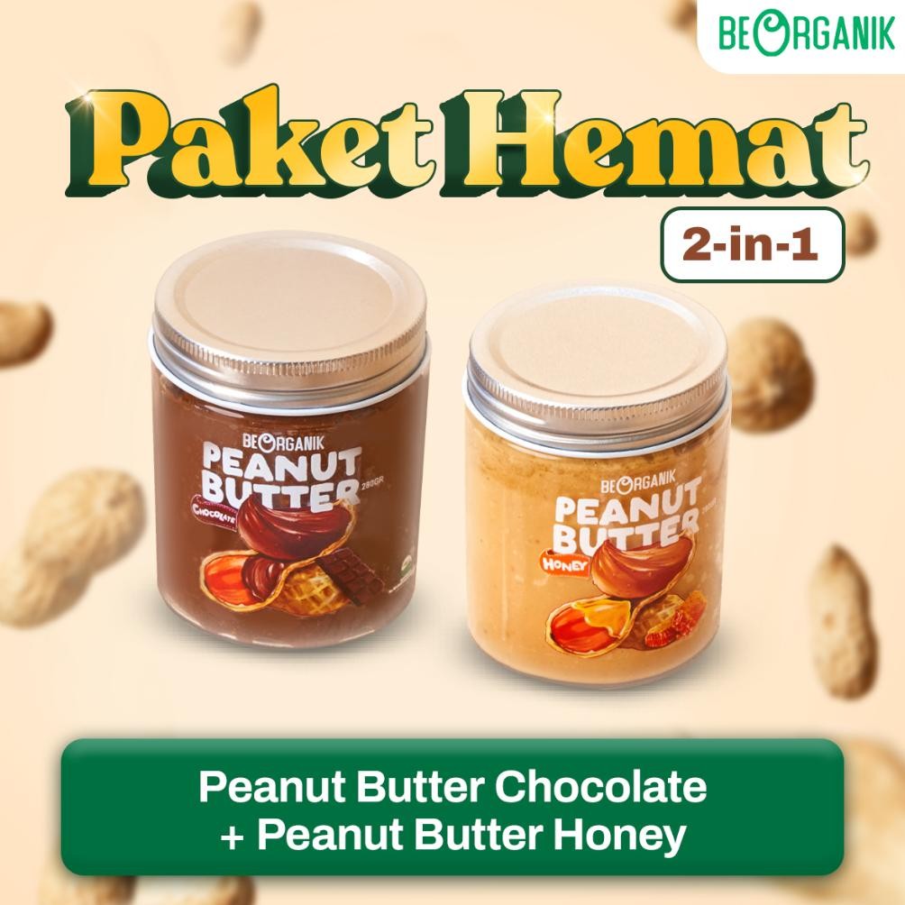 

Beorganik Peanut Butter Package - Paket Hemat 2 in 1 Selai Kacang - Gluten Free