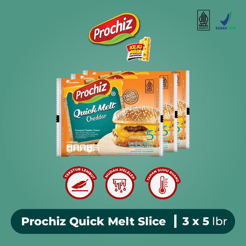 

Keju PROCHIZ Quick Melt Slice 5's x 3