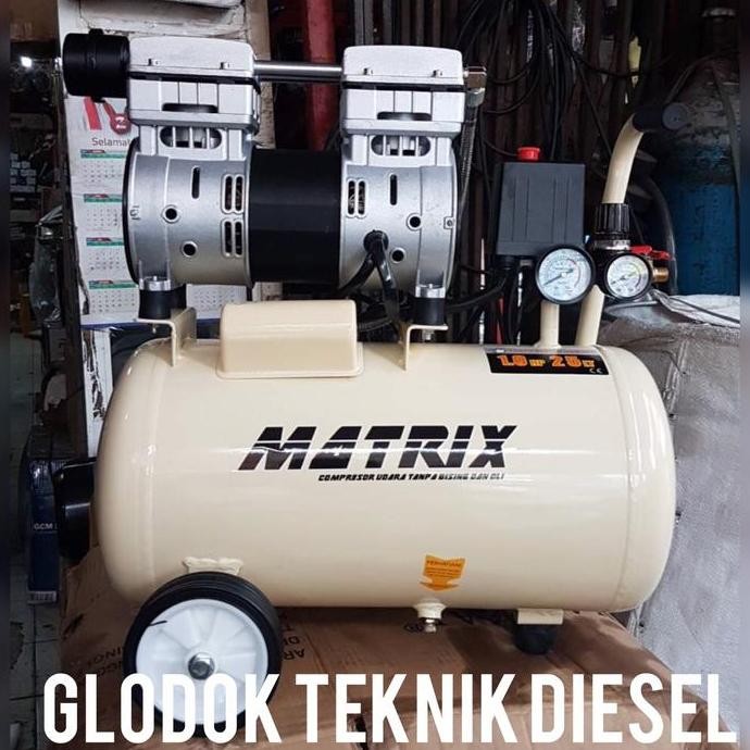 Kompresor Oilless 1 Hp Matrix Oil Free Compressor Ofs750-25 Oil Less