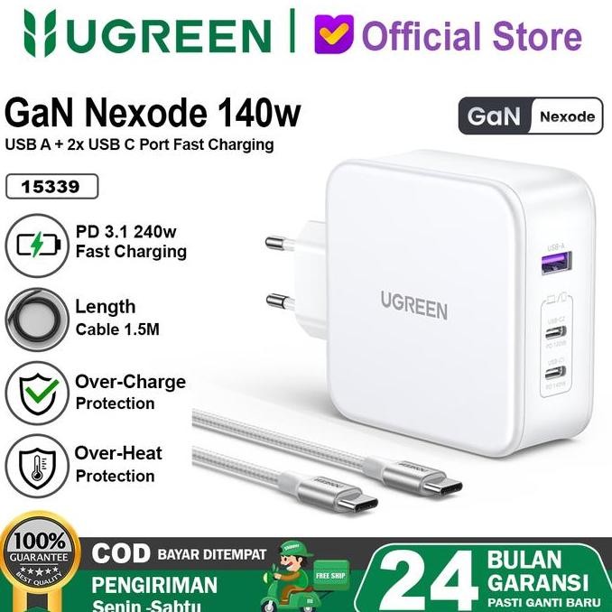 Ugreen Charger Gan 140W Pd Type C To Type C Fast Charging 90549