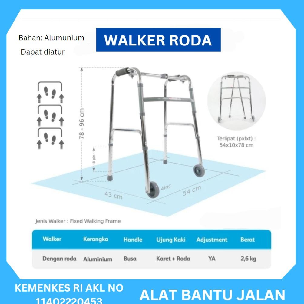 WALKER LANSIA RODA / WALKER LANSIA STANDAR TANPA RODA  / TONGKAT JALAN WALKER LANSIA RODA/ALAT BANTU