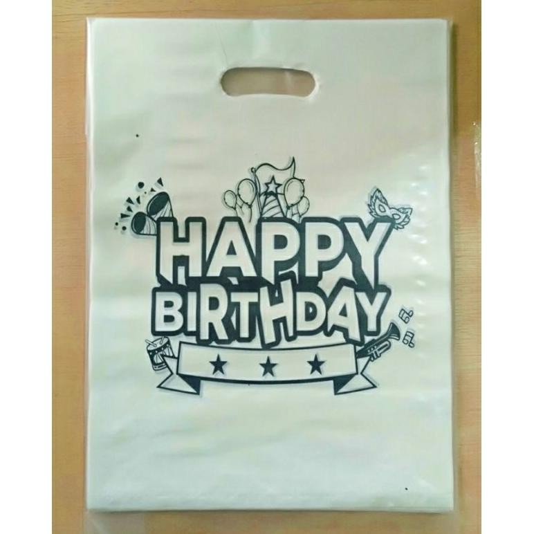 

SLHD- uk 35/25x35 kantong plastik happy birthday box kfc isi 50lembar/pack kelebihan ada lipat samping