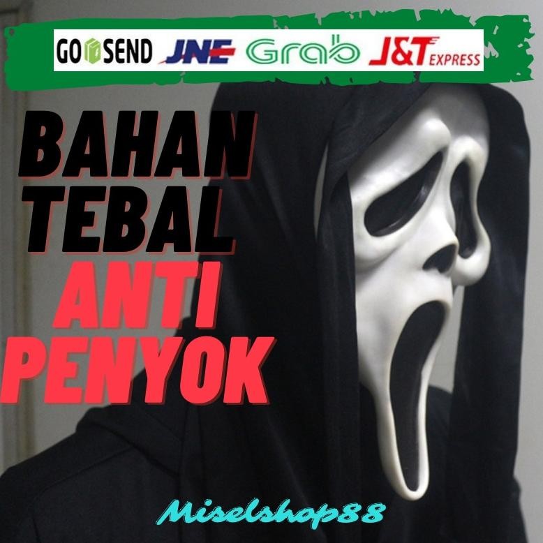 Topeng Scream Ghost Tebal Anti Penyok Hantu Seram Cosplay Halloween