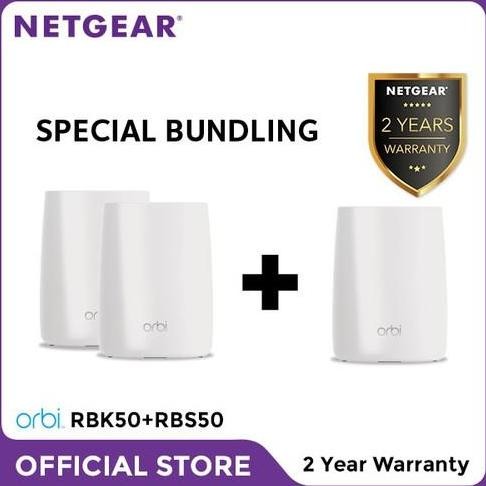 Netgear Bundling Rbk50 Rbs50 Ac3000 Orbi Tri Band Wifi Mesh System E