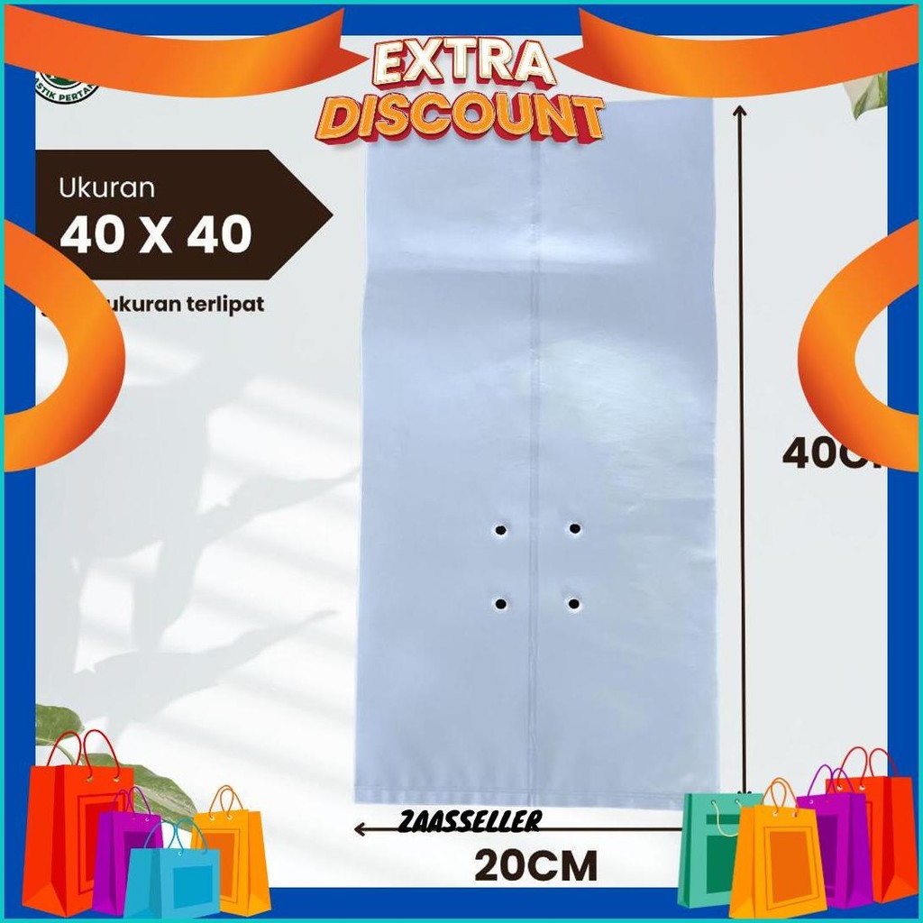 Polybag Putih 40 X 40 Isi 50 Lembar - Polybag Melon Harga Grosir Gratis Ongkir