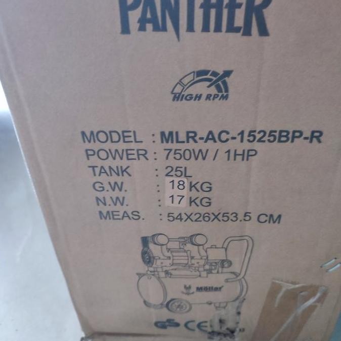 TERBARU - mollar AC1525BP kompresor AC 1525 BPR 25liter 1HP oiless AC1525 BP R