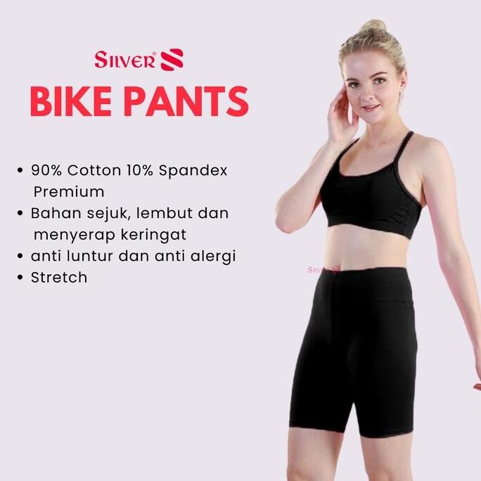 SILVER Basic Biker Shorts Pants Celana Pendek Olahraga Pria Wanita - 244401