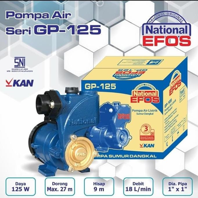 Pompa Air Sumur Dangkal National Efos Gp125 Hemat