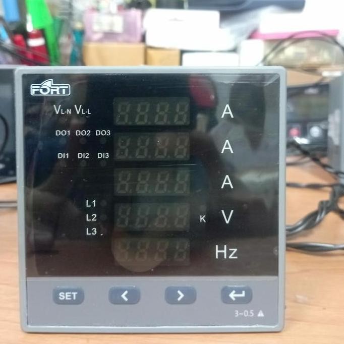 DIGITAL POWER METER LED V/A/HZ FCN300-3AV4-5 FORT AMPERE/VOLT/HZ METER ORIGINAL DAN TERPERCAYA