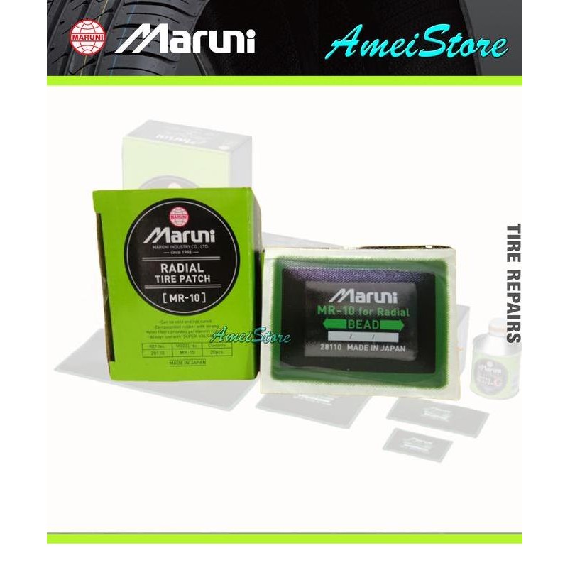 Maruni Radial Tire Patch Mr 10 (56 X 77 Mm) Isi 20Pcs/Box (Isi 20 Pcs) - Karet Tambal Tip Top