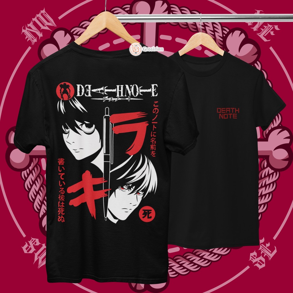KAOS ANIME DEATH NOTE - KAOS BAJU DEATH NOTE 5, KAOS SABLON DTF - GROSIRIAN