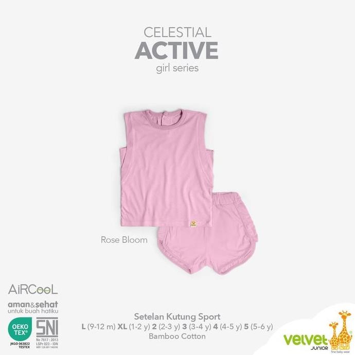Velvet Junior Celestial Active - Baju Anak Perempuan Setelan Kutung Sport - Celestial 9