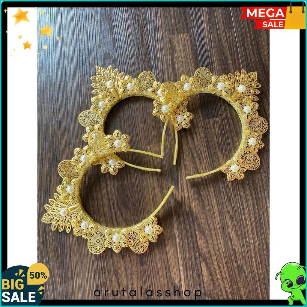 Bando Emas / Hiasan Kepala / Bando Karnaval / Bando Tari / Bando Pawai