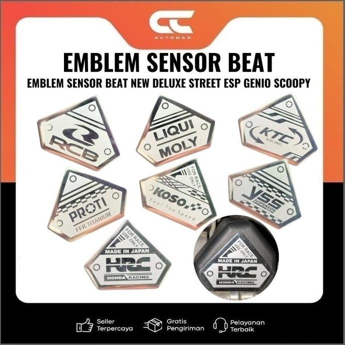 DF367>> EMBLEM STAINLESS COVER SENSOR BEAT ESP DELUXE LED STREET GENIO SCOOPY NEW