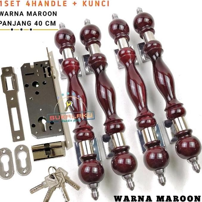 

Model Terbaru 4Pcs Handle Pintu Dan Kunci Set Model Handle Kayu Jati Full Vurnish Panjang 40Cm Semua Warna Perangkat Keras Pintu