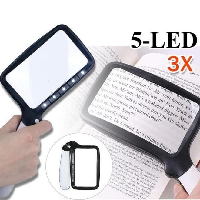 

(Blaren) 2In1 Magnifier Kaca Pembesar Dengan Lampu 3 Led Untuk Membaca Magnifying Glass Lurus Plus Lad Kualitas Terbaik Harga Termurah