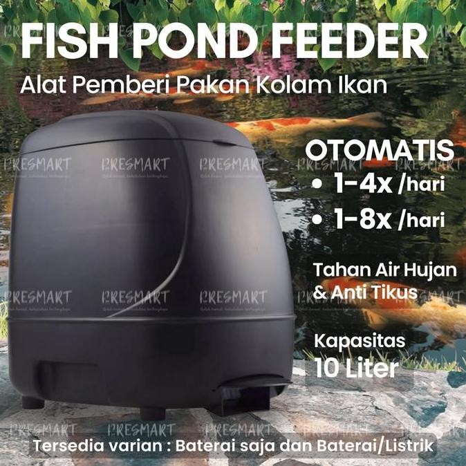 AUTO FISH POND FOOD TIMER FEEDER 10L AUTOMATIC PEMBERI PAKAN MAKANAN OTOMATIS AUTOFEEDER KOLAM IKAN 